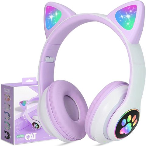 CAT STN-28 Wireless Headphone – Bluetooth 5.0 with Colorful LED 🌈✨