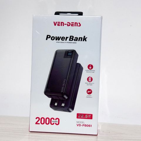 ভেন-ডেনস VD-PB061 ২০০০০mAh ২২.৫W ফাস্ট চার্জিং পাওয়ার ব্যাংক – উচ্চমানের দ্রুত চার্জিং পাওয়ার ব্যাংক