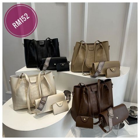 প্রিমিয়াম Korean Style 3-Piece Ladies Handbag Set